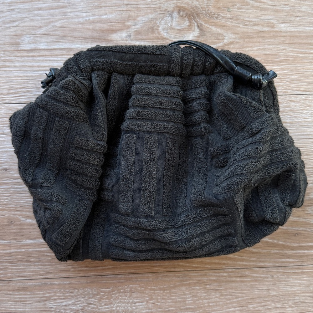 Textured Black Clutch Bag